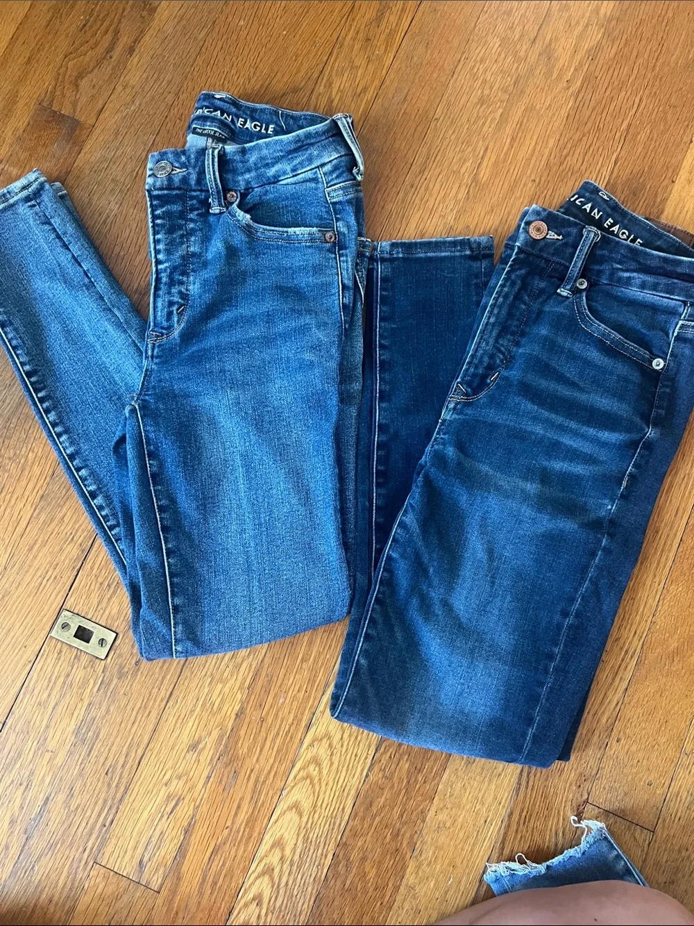 American Eagle Outfitters Dark and Mid Blue Skinny Jeans Duo